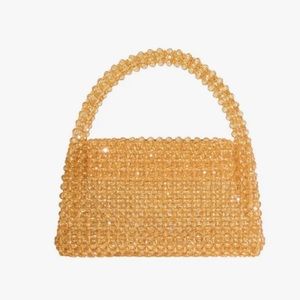 Melie Bianco Sherry beaded bag in Citrine. Vegan brand. NWT
